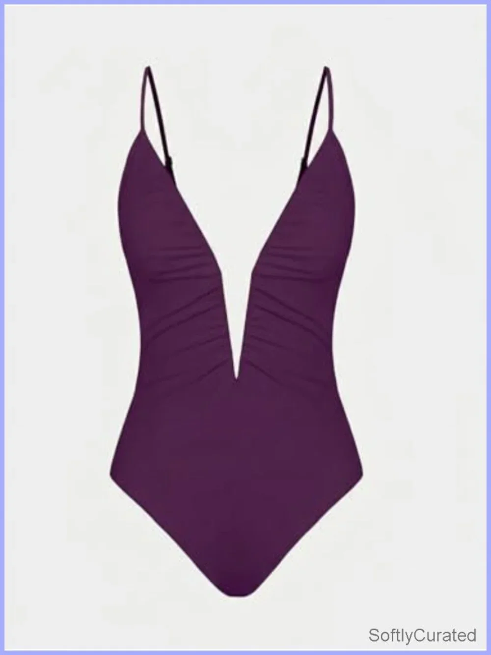 Women's Deep V Wire One Piece Swimsuit Push Up Tummy Control Ruched